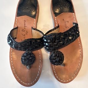 Jack Rogers Bejewled Black Sandals